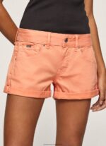 Peach Regular Fit Cotton Shorts Pepe Jeans L20F2F526 Women - Image 3