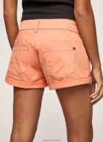 Peach Regular Fit Cotton Shorts Pepe Jeans L20F2F526 Women - Image 5