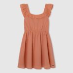 Peach Rounded Collar Skater Dress Pepe Jeans L20F2F1401 Girl