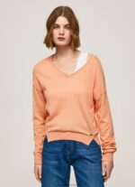 Peach V Neckline Relaxed Fit Jersey Pepe Jeans L20F2F241 Women - Image 2
