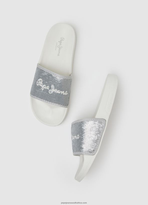 Pearl Silver Slider Sweet Beach Flip Flops Pepe Jeans L20F2F694 Women - Image 2