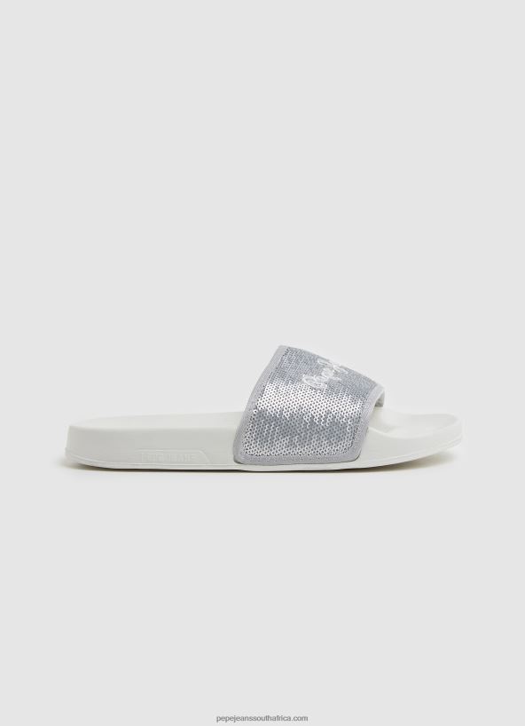 Pearl Silver Slider Sweet Beach Flip Flops Pepe Jeans L20F2F694 Women - Image 1