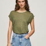 Range Armhole Sleeved Linen T-Shirt Pepe Jeans L20F2F439 Women