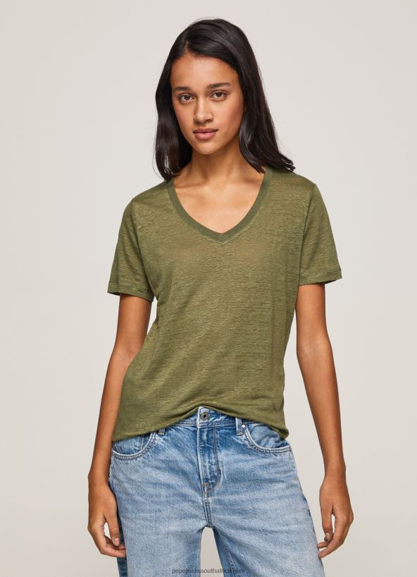 range_linen_v_neck_t_shirt_pepe_jeans_l20f2f468_women.jpg Range Linen V-Neck T-Shirt Pepe Jeans L20F2F468 Women - Image 1