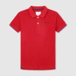 Red Embroidered Logo Pique Polo Shirt Pepe Jeans L20F2F1672 Boy
