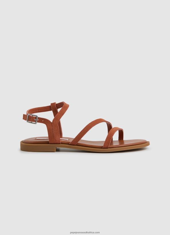 rust_orange_hayes_folk_suede_flat_sandals_pepe_jeans_l20f2f667_women.jpg Rust Orange Hayes Folk Suede Flat Sandals Pepe Jeans L20F2F667 Women - Image 1