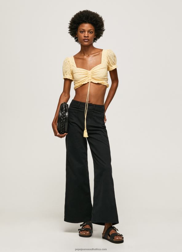 Shine Cotton Top With Openwork Details Pepe Jeans L20F2F331 Women - Image 2