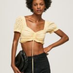 Shine Cotton Top With Openwork Details Pepe Jeans L20F2F331 Women