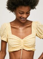 Shine Cotton Top With Openwork Details Pepe Jeans L20F2F331 Women - Image 3