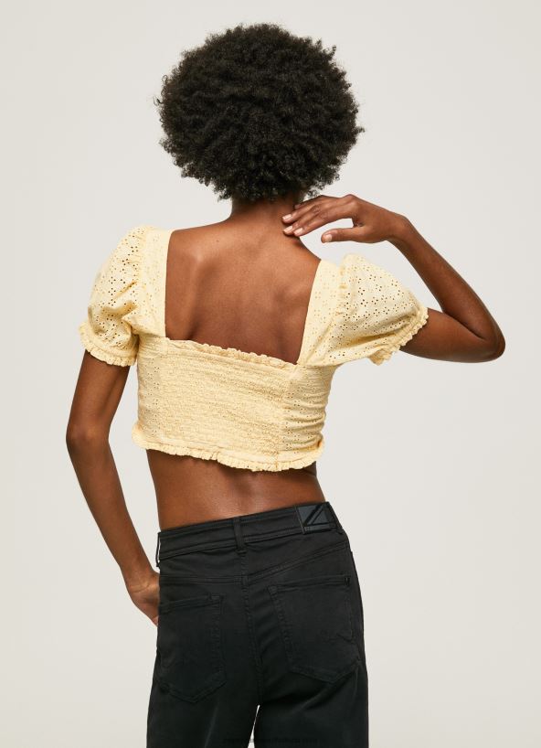 Shine Cotton Top With Openwork Details Pepe Jeans L20F2F331 Women - Image 4