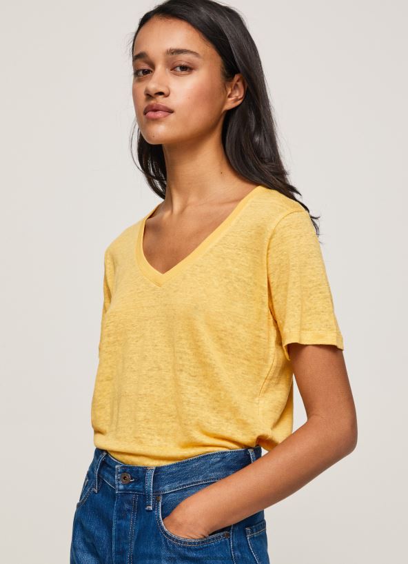 shine_linen_v_neck_t_shirt_pepe_jeans_l20f2f453_women.jpg Shine Linen V-Neck T-Shirt Pepe Jeans L20F2F453 Women - Image 1