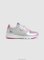 Silver York Mettalic Running Sneakers Pepe Jeans L20F2F1333 Girl