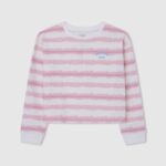 Soft Pink Faded-Striped Cotton Jumper Pepe Jeans L20F2F1409 Girl