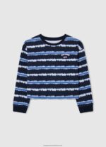 Soft Pink Faded-Striped Cotton Jumper Pepe Jeans L20F2F1409 Girl - Image 4