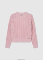 Soft Pink Faded-Striped Cotton Jumper Pepe Jeans L20F2F1409 Girl - Image 5