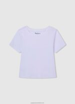 Soft Pink Ribbed Shirt With Embroidered Logo Pepe Jeans L20F2F1460 Girl - Image 3