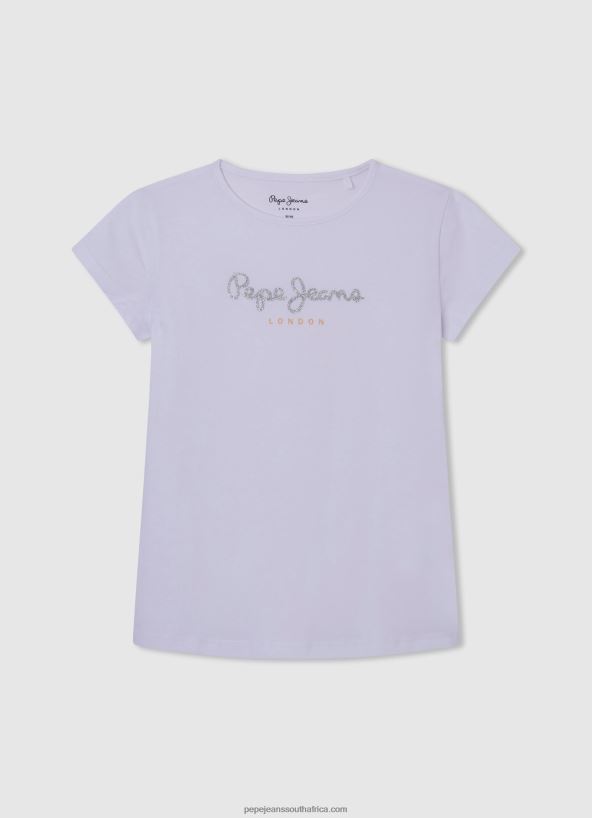 Soft Pink Ribbed Shirt With Embroidered Logo Pepe Jeans L20F2F1460 Girl - Image 4