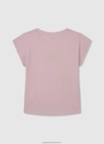 Soft Pink Strass Logo Cotton T-Shirt Pepe Jeans L20F2F1431 Girl - Image 2