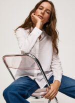 Soft Pink Striped Cotton Voile Shirt Pepe Jeans L20F2F323 Women
