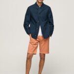 Squash Orange Cotton Chino Shorts Pepe Jeans L20F2F1132 Men