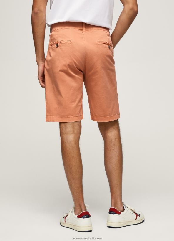 Squash Orange Cotton Chino Shorts Pepe Jeans L20F2F1132 Men - Image 4