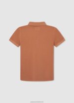 Squash Orange Embroidered Logo Pique Polo Shirt Pepe Jeans L20F2F1657 Boy - Image 2