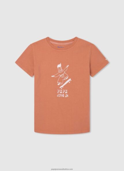 Squash Orange Graphic Print T-Shirt Pepe Jeans L20F2F1613 Boy