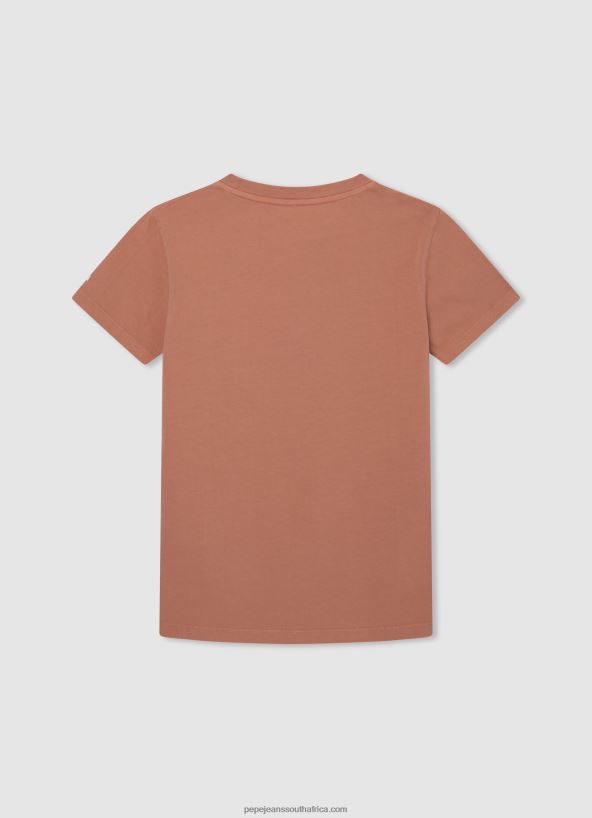 Squash Orange Logo Print T-Shirt Pepe Jeans L20F2F1617 Boy - Image 2
