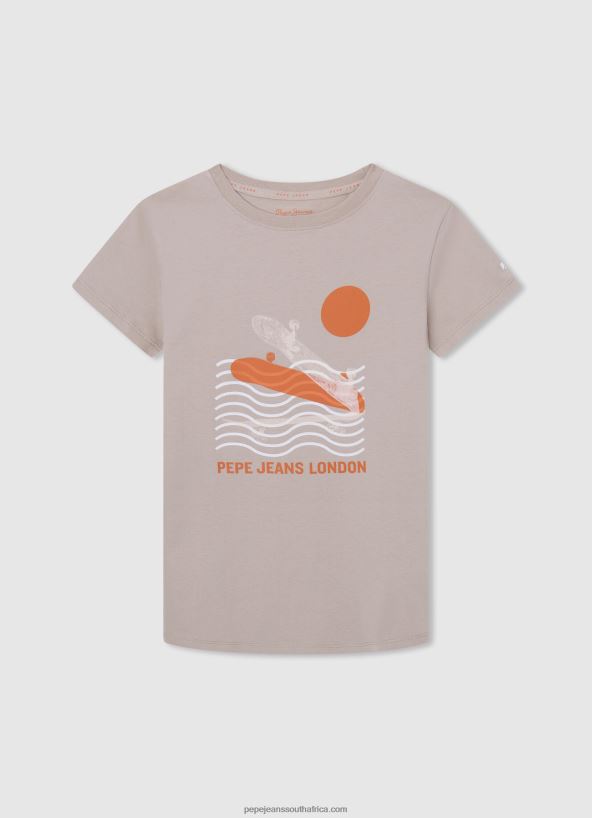 Squash Orange Logo Print T-Shirt Pepe Jeans L20F2F1617 Boy - Image 3