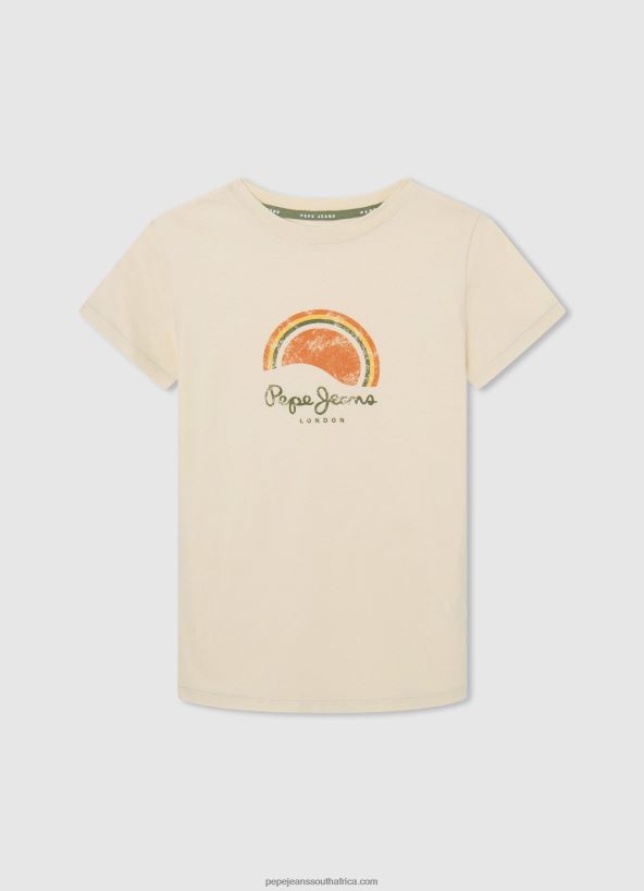 Squash Orange Logo Print T-Shirt Pepe Jeans L20F2F1617 Boy - Image 4