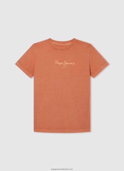 Squash Orange Logo Print T-Shirt Pepe Jeans L20F2F1651 Boy