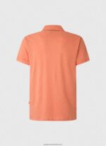 Squash Orange Polo Shirt Cotton Linen Pepe Jeans L20F2F1088 Men - Image 2