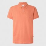 Squash Orange Polo Shirt Cotton Linen Pepe Jeans L20F2F1088 Men
