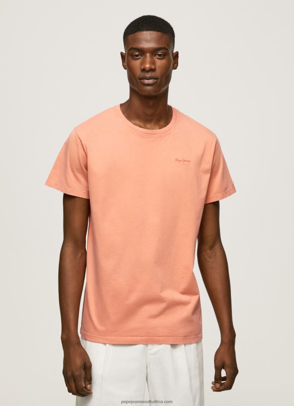 Squash Orange Printed Logo Cotton T-Shirt Pepe Jeans L20F2F944 Men - Image 2
