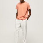 Squash Orange Printed Logo Cotton T-Shirt Pepe Jeans L20F2F944 Men
