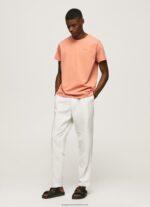 Squash Orange Printed Logo Cotton T-Shirt Pepe Jeans L20F2F944 Men