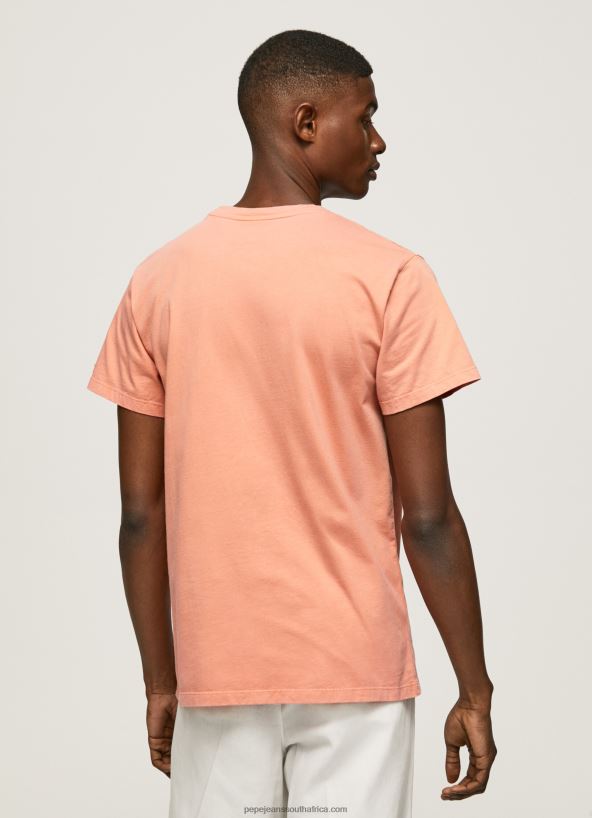Squash Orange Printed Logo Cotton T-Shirt Pepe Jeans L20F2F944 Men - Image 4