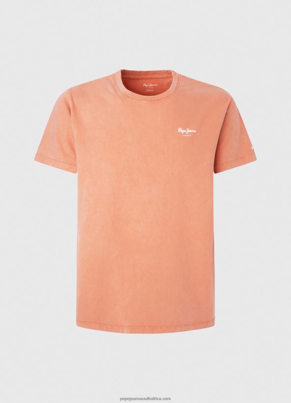 Squash Orange Printed Logo Cotton T-Shirt Pepe Jeans L20F2F944 Men - Image 5