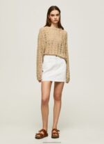 Stone Cropped Knit Openwork Cardigan Pepe Jeans L20F2F233 Women - Image 2