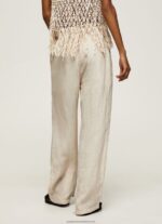 Stone Linen Palazzo Trousers Pepe Jeans L20F2F301 Women - Image 4