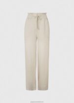 Stone Linen Palazzo Trousers Pepe Jeans L20F2F301 Women - Image 5