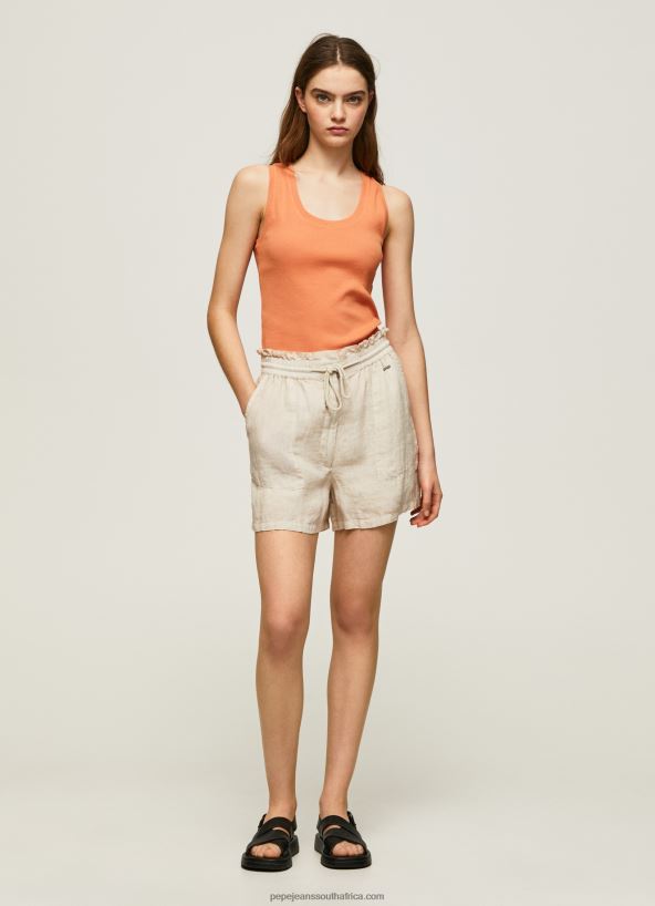 stone_paper_bag_linen_shorts_pepe_jeans_l20f2f490_women.jpg Stone Paper Bag Linen Shorts Pepe Jeans L20F2F490 Women - Image 1