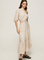 Stone Pua Asymmetrical Linen Dress Pepe Jeans L20F2F202 Women
