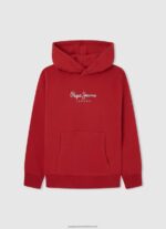 Studio Red Cotton Hooded Jumper Pepe Jeans L20F2F1581 Boy
