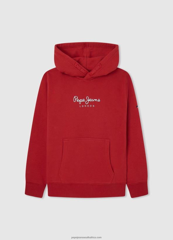 studio_red_cotton_hooded_jumper_pepe_jeans_l20f2f1581_boy.jpg Studio Red Cotton Hooded Jumper Pepe Jeans L20F2F1581 Boy - Image 1