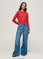 Studio Red Cotton Jersey With Openwork Details Pepe Jeans L20F2F259 Women - Image 2