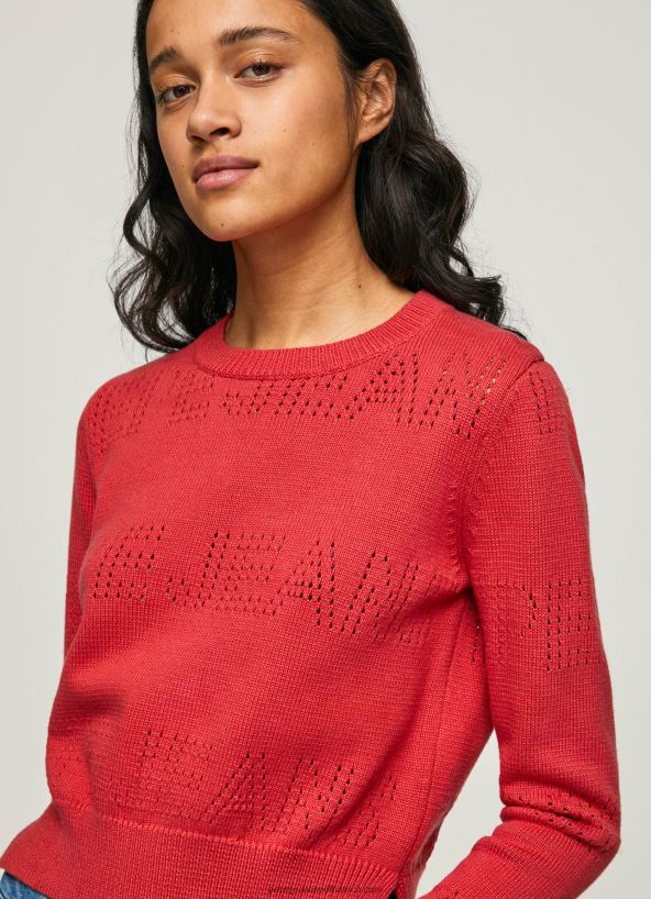 Studio Red Cotton Jersey With Openwork Details Pepe Jeans L20F2F259 Women - Image 3