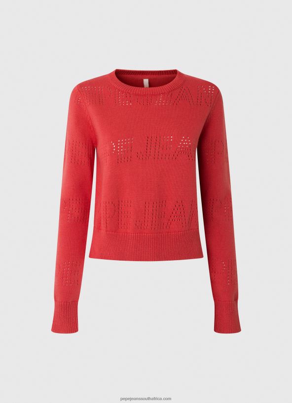 Studio Red Cotton Jersey With Openwork Details Pepe Jeans L20F2F259 Women - Image 5