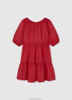 Studio Red Cotton Poplin Dress Pepe Jeans L20F2F1376 Girl - Image 2