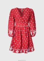 Studio Red Dress With Embroidered Details Pepe Jeans L20F2F216 Women - Image 5